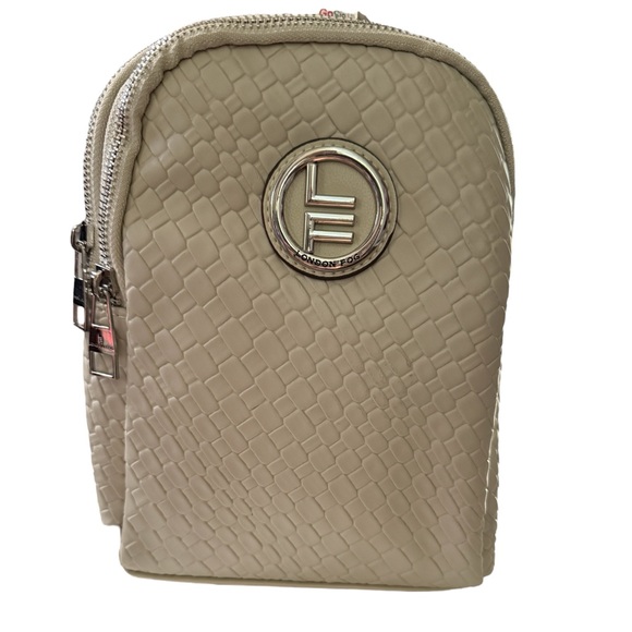 London Fog Broadway Double Compartment Woven Sling Backpack – Stone - Picture 1 of 5